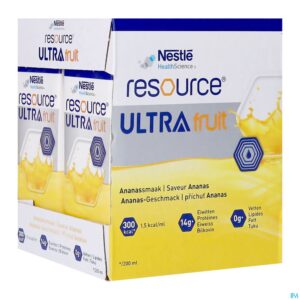 Packshot Resource Ultra Fruit Ananassmaak 4x200ml Nf
