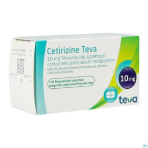 Packshot Cetirizine Teva 10mg Filmomh Tabl 100