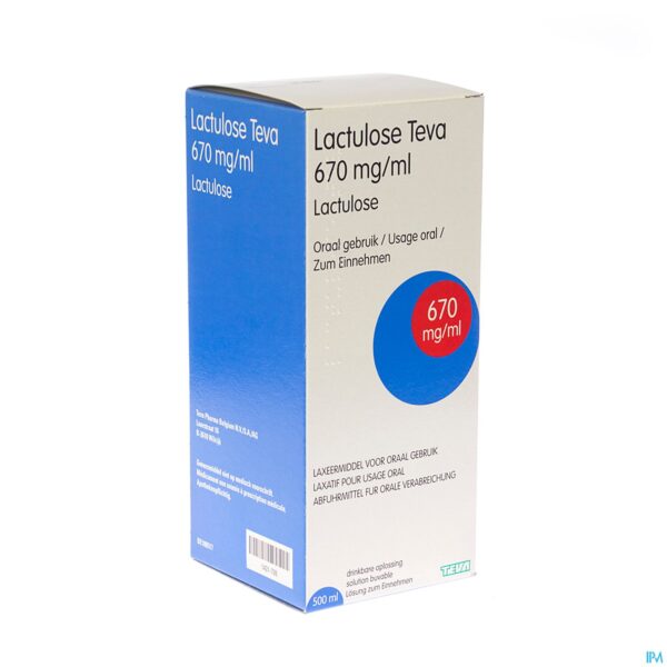 Packshot Lactulose Teva Sol Per Os 500ml