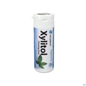 Packshot Miradent Kauwgom Xylitol Pepermunt Z/suiker 30