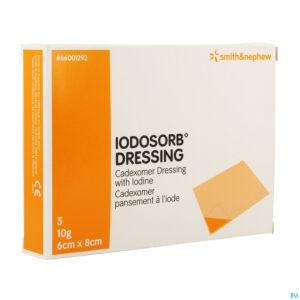 Packshot Iodosorb Dressing 10g 6x 8cm 5 66001292