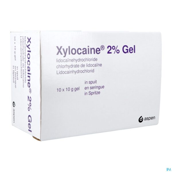 Packshot Xylocaine Gel Ser/spuit 10x10g 2%