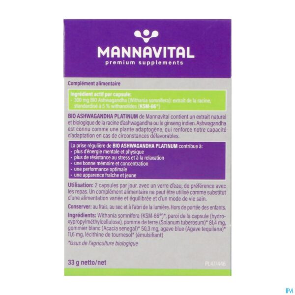 Packshot Mannavital Ashwagandha V-caps 60