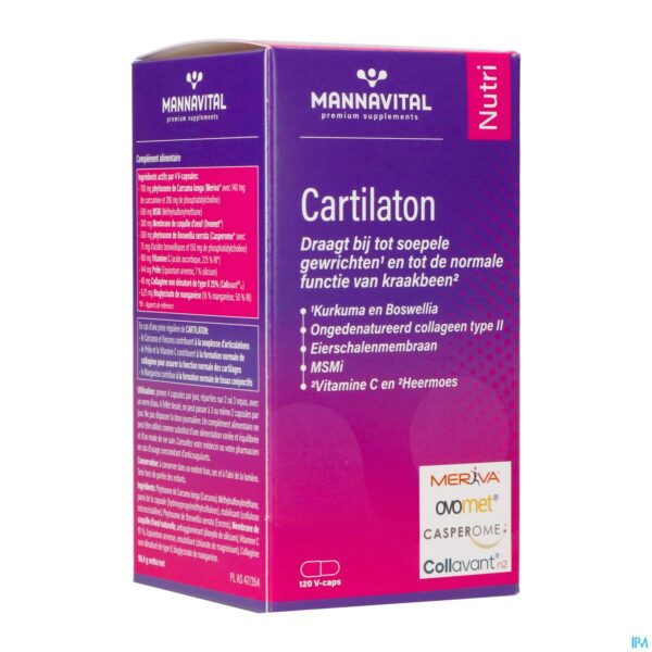 Packshot Mannavital Cartilaton V-caps 120