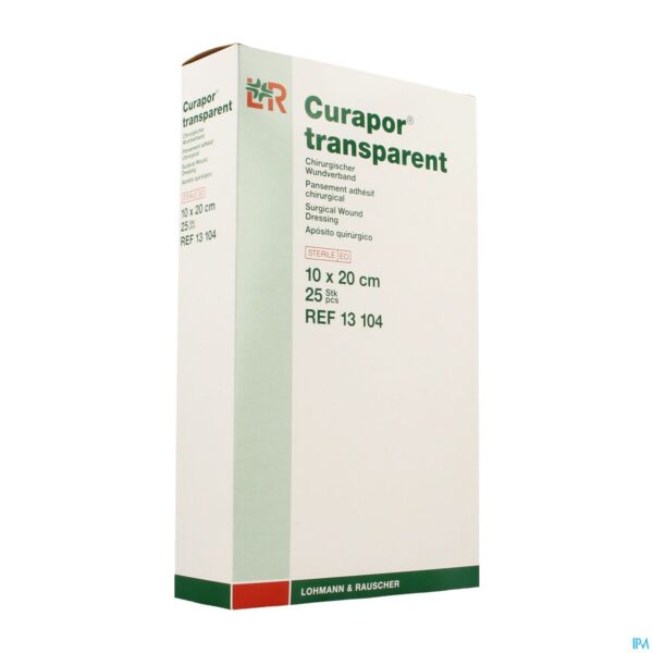 Packshot Curapor Transparant Steriel 10cmx20cm 25 13104
