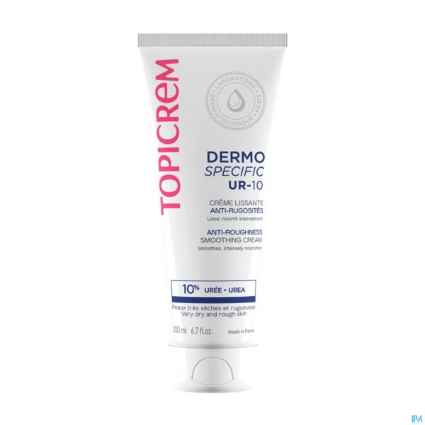 Packshot Topicrem Ur10 Creme Smoothing A/ruwheid 200ml