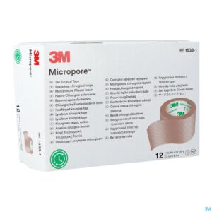 Packshot Micropore 3m Skin Tone 25,0mmx9,15m Rol 12 15331