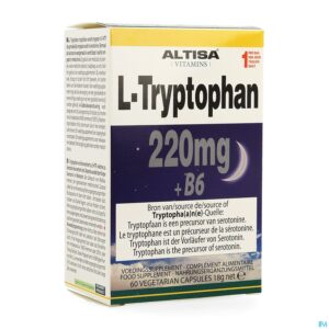 Packshot Altisa l-tryptofaan 220mg + B6 V-caps 60