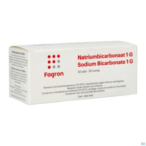 Packshot Natriumbicarbonaat 1g Ud Tabl 50 Fag