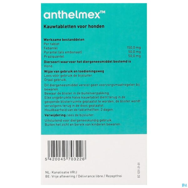 Packshot Anthelmex Kauwtabl. Hond 104