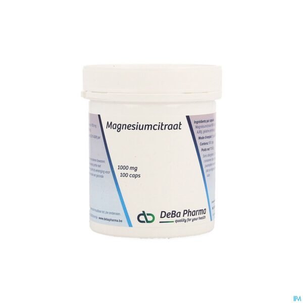 Packshot mg Citraat V-caps 100 1000mg Deba