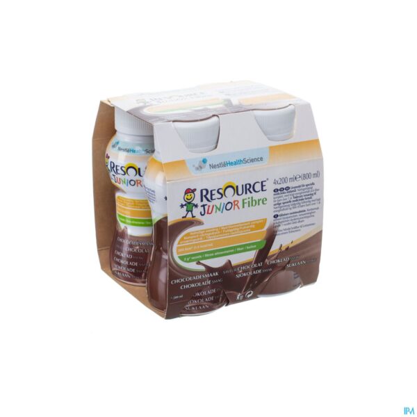 Packshot Resource Junior Fibre Chocolade 4x200ml
