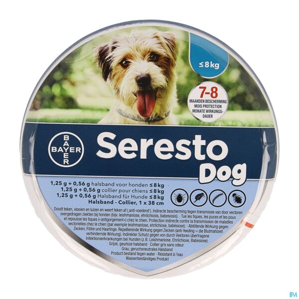 Packshot Seresto Dog 1,25g +0,56g Halsband < 8kg Packshot Seresto Dog 1,25g +0,56g Halsband < 8kg