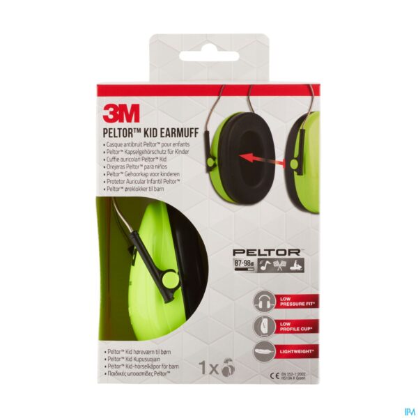 Packshot Peltor Hearing Protector Kid Neon Green 1