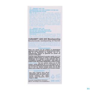 Packshot Curasept Chloorhexidine 0,05% Fluor.+ads+dna 200ml