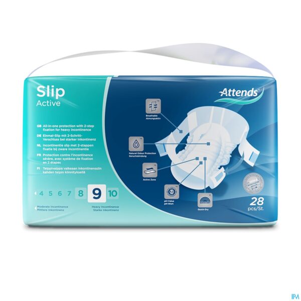Packshot Attends Slip Active 9 Medium 1x28