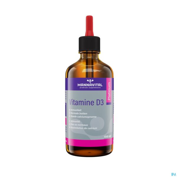 Productshot Mannavital Vitamine D3 Platinum Druppels 100ml
