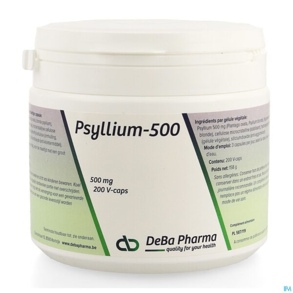 Packshot Psyllium Caps 200 Deba