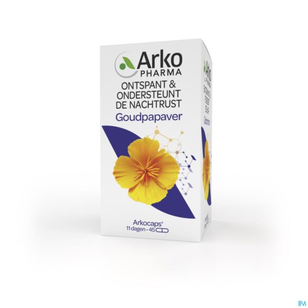 Packshot Arkocaps Goudpapaver Plantaardig 45