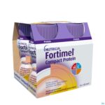 Packshot Fortimel Compact Protein Perzik-mango 4x125ml