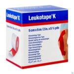 Packshot Leukotape K Kleefwindel Elast Rood 5,0cmx5m 1