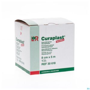 Packshot Curaplast Zelfklevend Verband 8cmx5m 400435