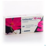 Packshot Cetirizine Sandoz Tabl 50 X 10mg