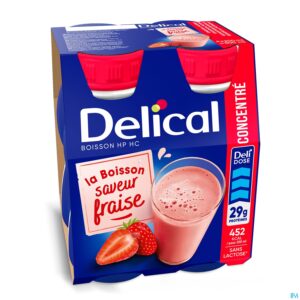 Packshot Delical Geconcentr. Aardbei 4x200ml