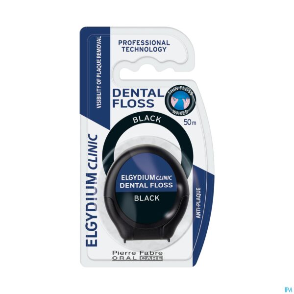 Packshot Elgydium Clinic Dental Floss Black 50m