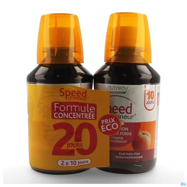 Packshot Speed Draineur Ultra Arome Zomerfruit Fl 2x280ml