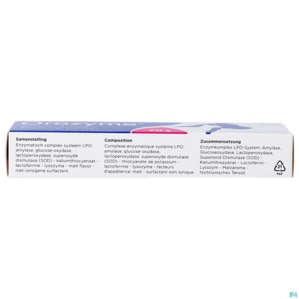 Packshot Orozyme Canine Tandp Enzymatisch Hond Tube 70g