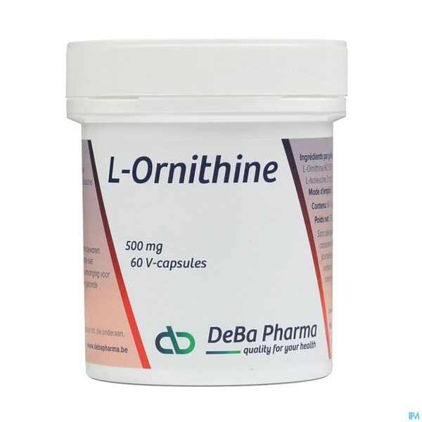 Packshot l-ornithine Caps 60x500mg Deba