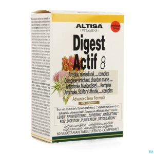 Packshot Altisa Digest Actif 8 Artisjok Complex Comp 60