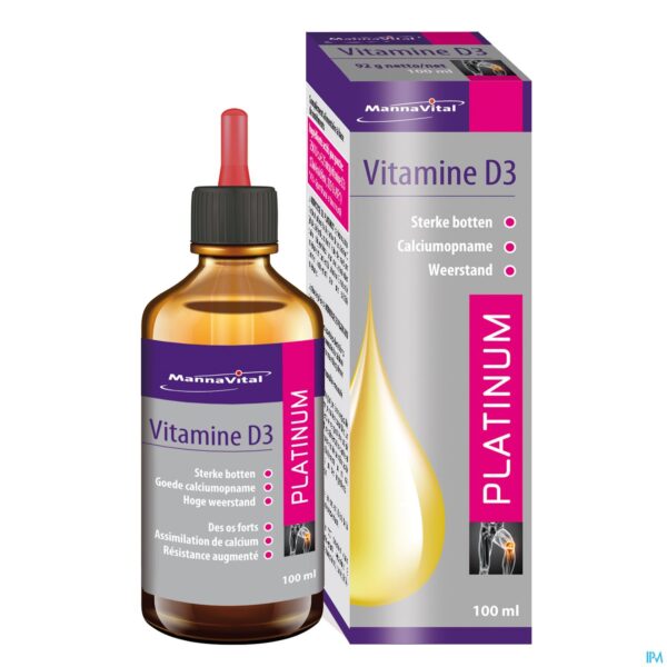 Productshot Mannavital Vitamine D3 Platinum Druppels 100ml