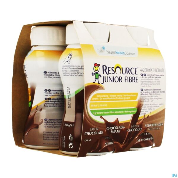 Packshot Resource Junior Fibre Chocolade 4x200ml