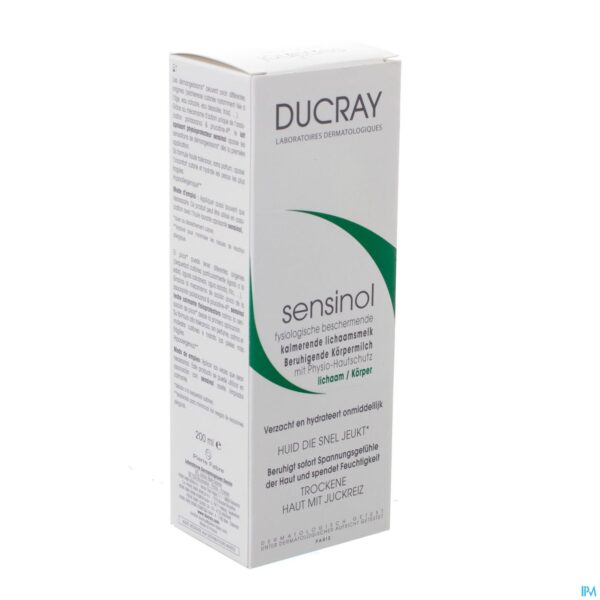 Packshot Ducray Sensinol Lich.melk Fysiobesch.kalmeren200ml