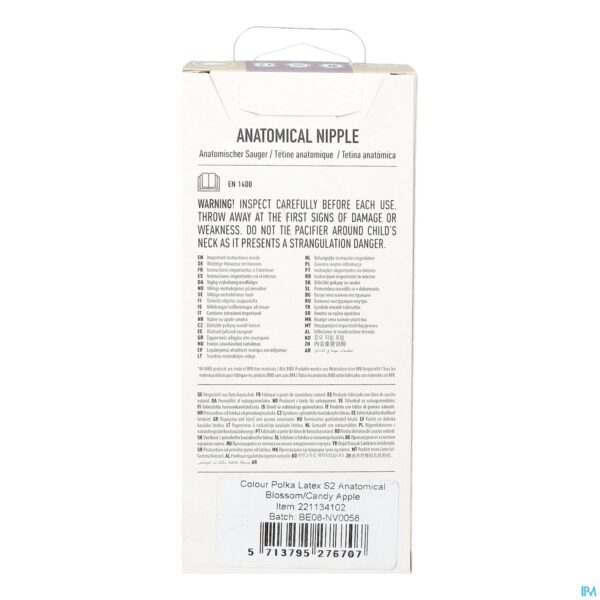Packshot Bibs 2 Fopspeen Anatomic Studio Duo Polka Bl/apple
