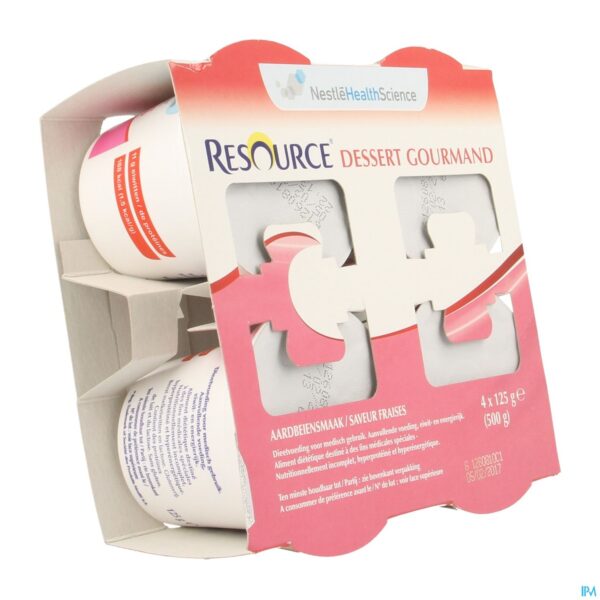 Packshot Resource Dessert Gourmand Aardbei 4x125g 12311130