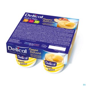 Packshot Delical Nutra Pote Appel Banaan 4x125g