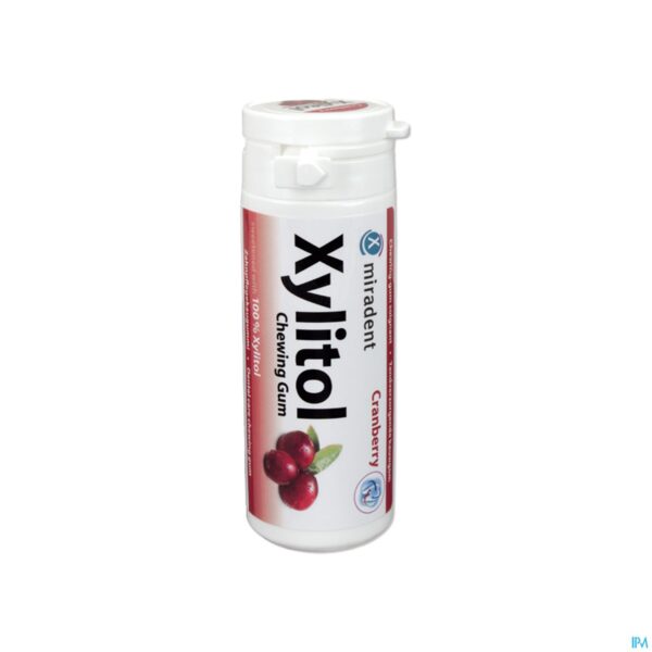 Packshot Miradent Kauwgom Xylitol Veenbes Z/suiker 30 Packshot Miradent Kauwgom Xylitol Veenbes Z/suiker 30