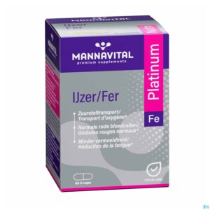 Packshot Mannavital Ijzer Platinum V-caps 60
