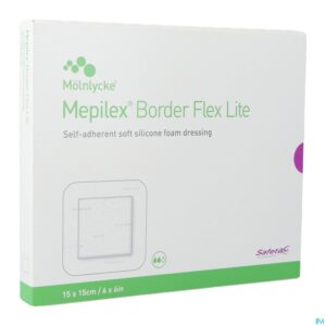 Packshot Mepilex Lite Dun Verb Sil Ster 15x15,00cm 5 284300