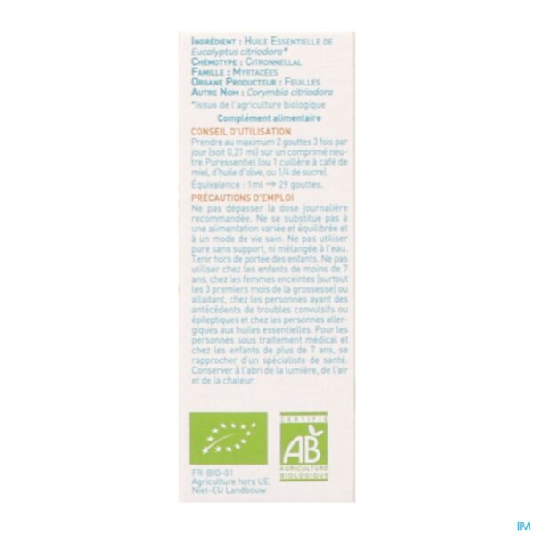 Packshot Puressentiel Eo Eucalyptus Citroen Bio 10ml