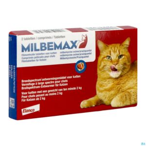 Packshot Milbemax Katten Filmomh Tabl Blister 1x2