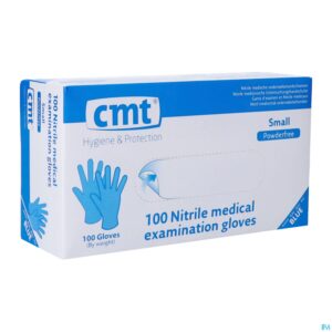 Packshot Cmt Handschoenen Nitril Blauw Z/poeder S 100