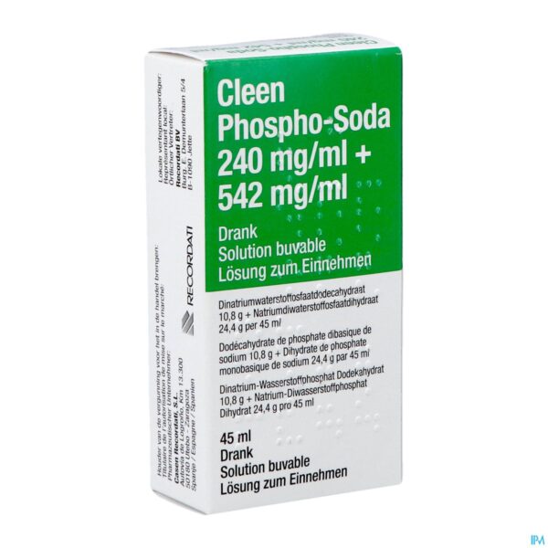 Packshot Cleen Phospho-soda 11g/24g Drinkbare Opl Fl 45ml Packshot Cleen Phospho-soda 11g/24g Drinkbare Opl Fl 45ml
