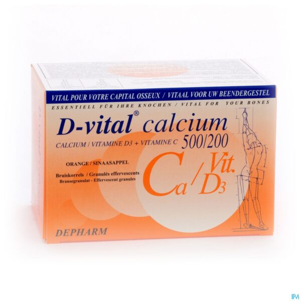 Packshot D-vital Calcium 500/200 Sinaas Zakjes 40