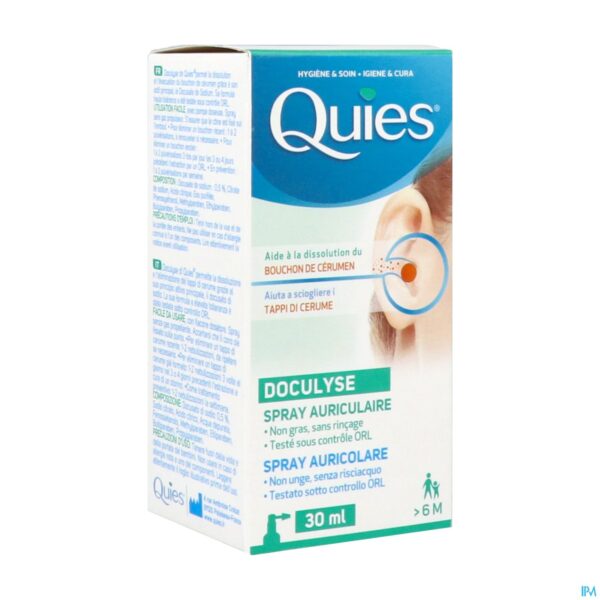 Packshot Quies Doculyse Spray Tegen Oorproppen 30ml