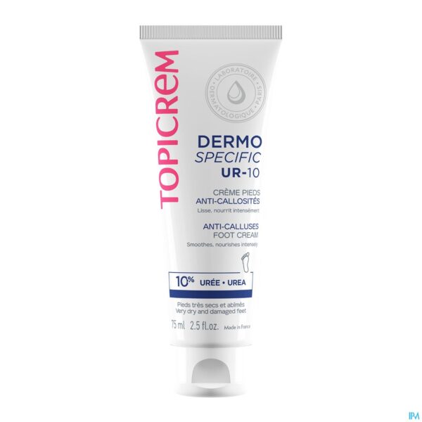 Packshot Topicrem Ur10 Voetcreme A/eelt Tube 75ml