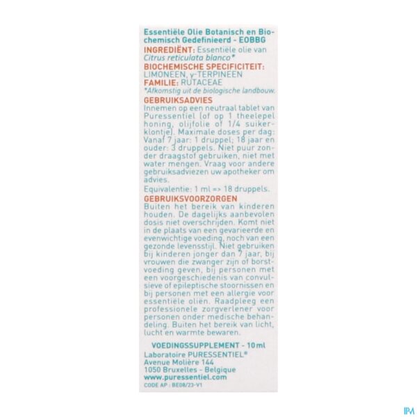Packshot Puressentiel Eo Mandarijn Bio Expert 10ml